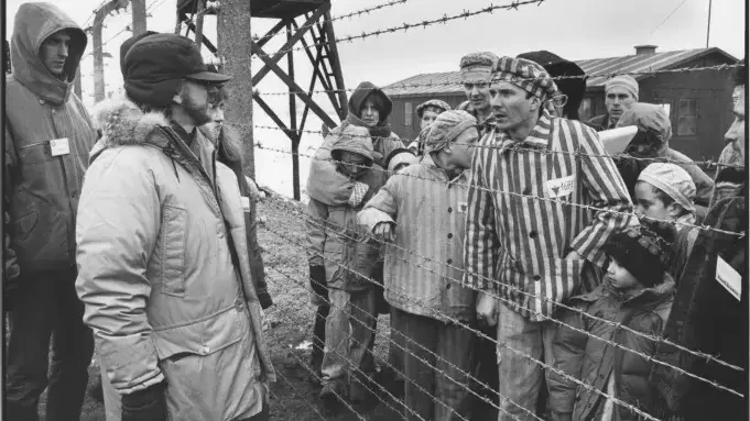 Spielberg on the sets of the film. | Credit: HBO.