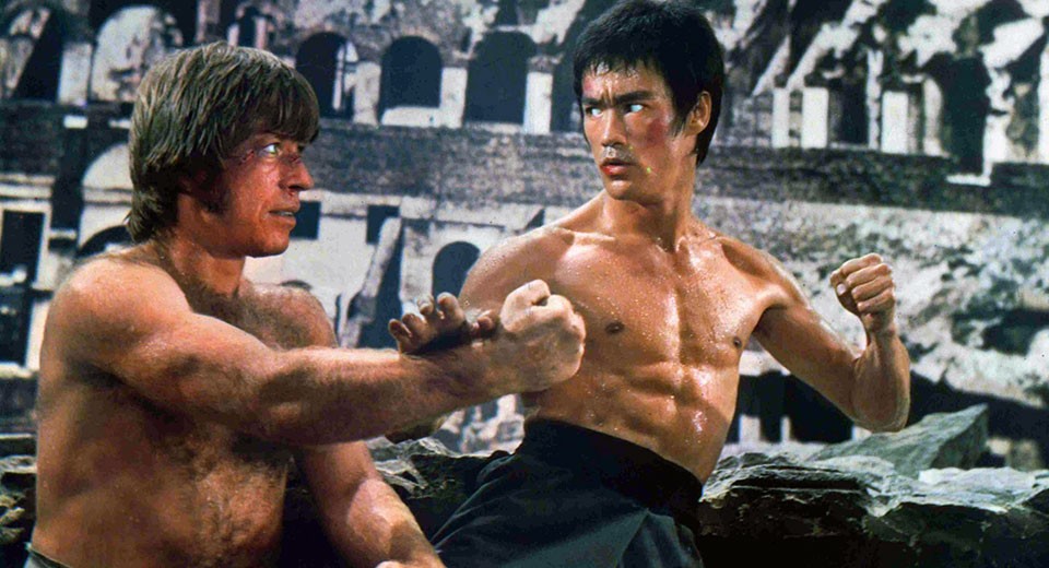 Chuck Norris and Bruce Lee in The Way of the Dragon