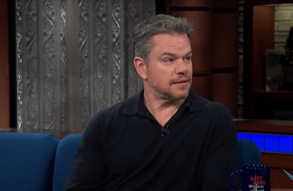 Damon on The Late Show with Stephen Colbert.