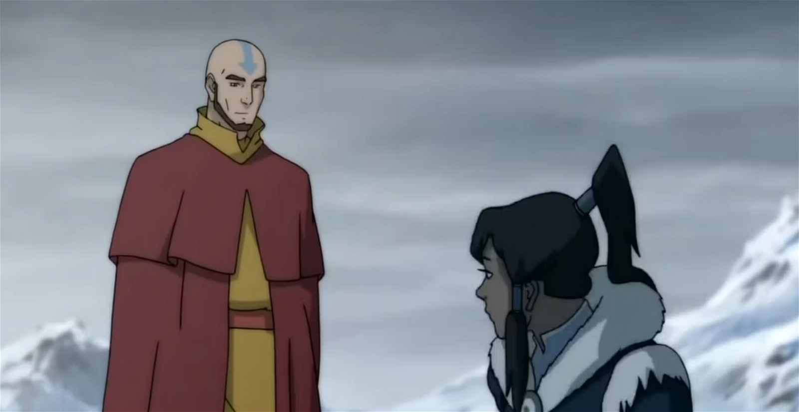 Aang and Korra in The Legends of Korra