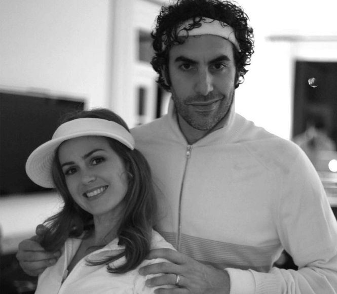 Sacha Baron Cohen with wife Isla Fisher. | Credit: @sachabaroncohen - IG.