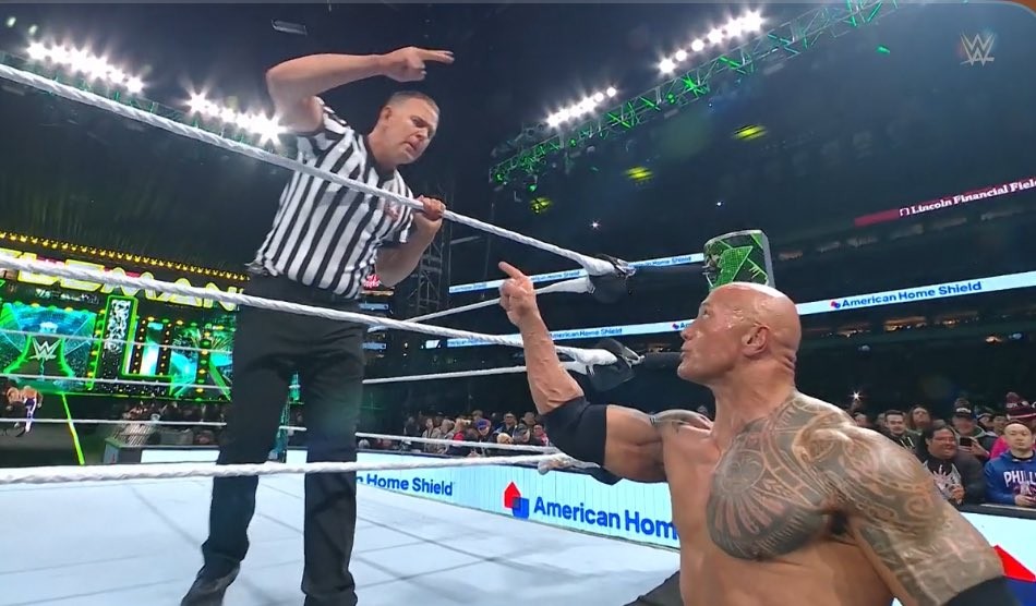 The Rock in the ongoing tag team match at WrestleMania 40