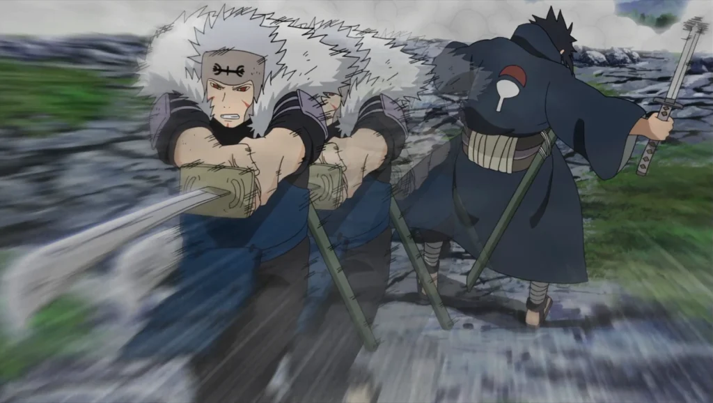 Tobirama Using The Flying Raijin in Masashi Kishimoto's series.