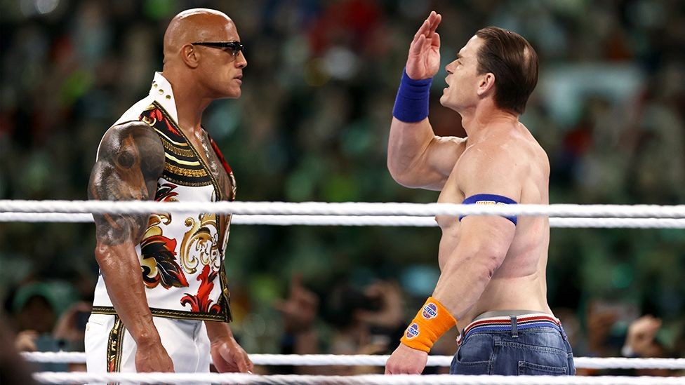 WrstelMania brough some nostlgc moments including Jon Cena and the Rock facing off