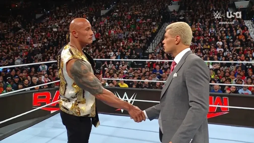 The Rock and Rhodes at Monday Night's Raw.
