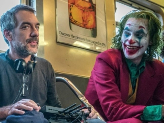 Todd Phillips and Joaquin Phoenix behind the scenes on the sets of Joker 