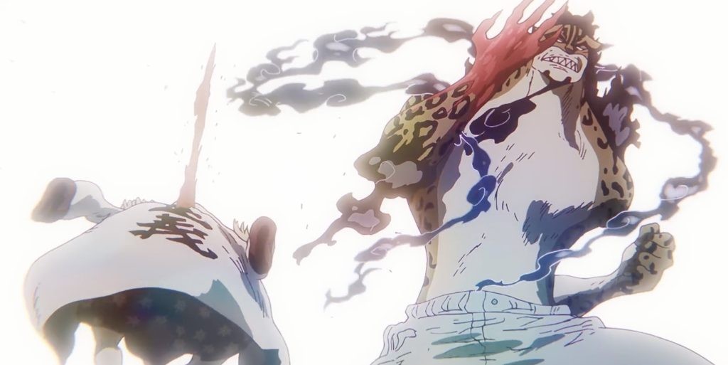 Lucci attacking Sentomaru in One Piece