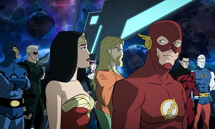 A still from Butch Lukic's Justice League from Part one of his Crisis on Infinite Earths trilogy