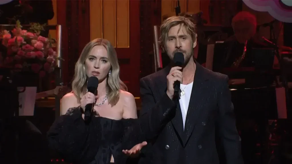 Blunt and Gosling performing on SNL.
