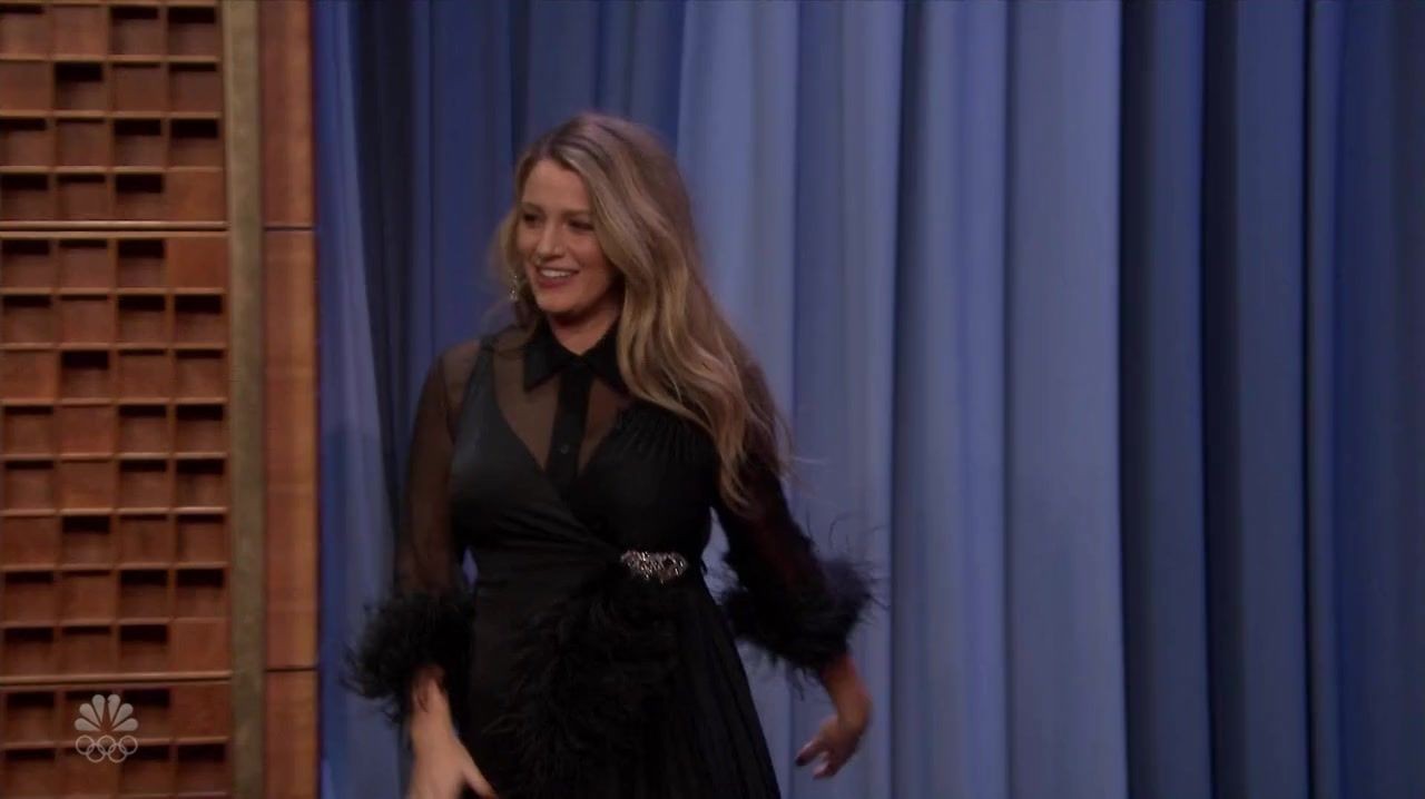 Blake Lively during her appearance on The Tonight Show Starring Jimmy Fallon