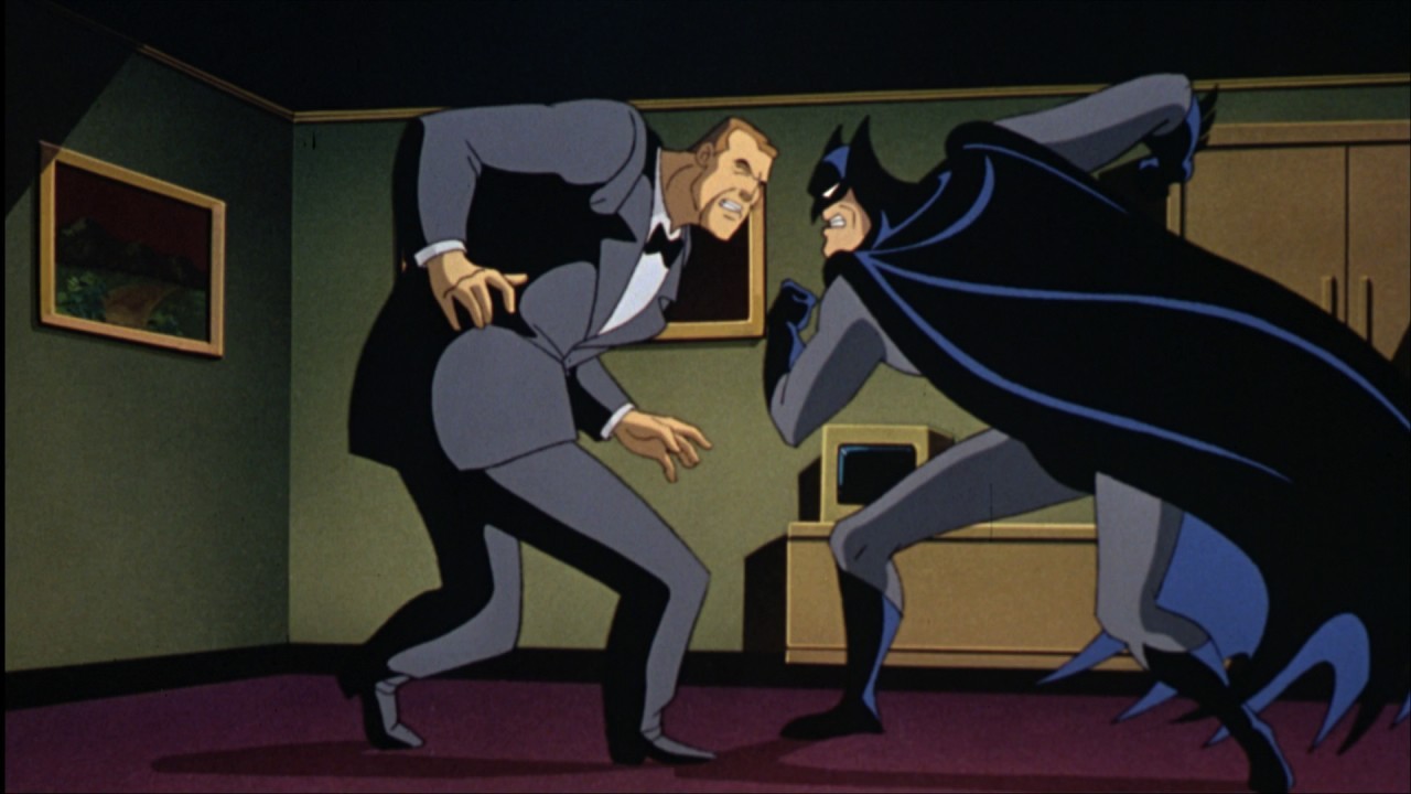 An action sequence from Batman: Mask of the Phantasm featuring Kevin Conroy