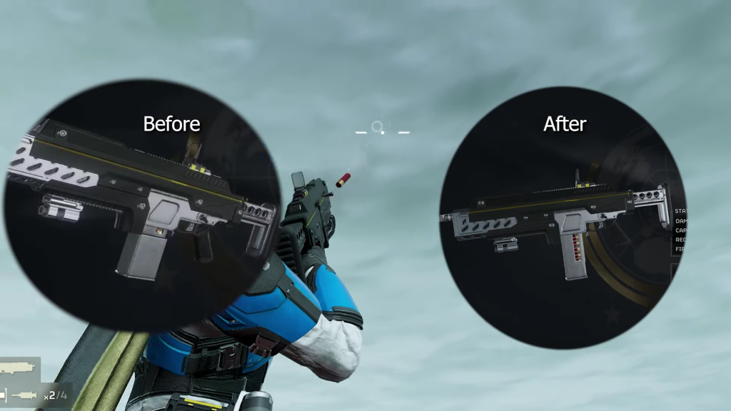 Muaxh03 shows differences in Helldivers 2 shotgun mag. 