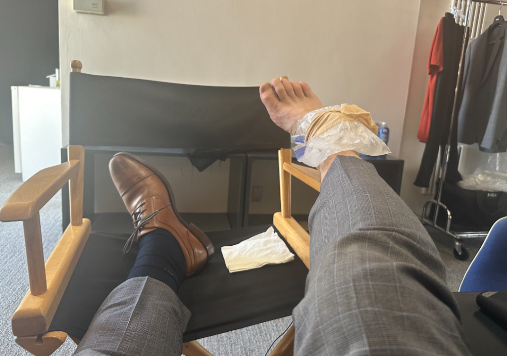 Chris Pratt's ankle (Image via Instagram/prattprattpratt)