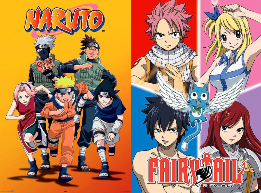 (L-R): Naruto and Fairy Tail.