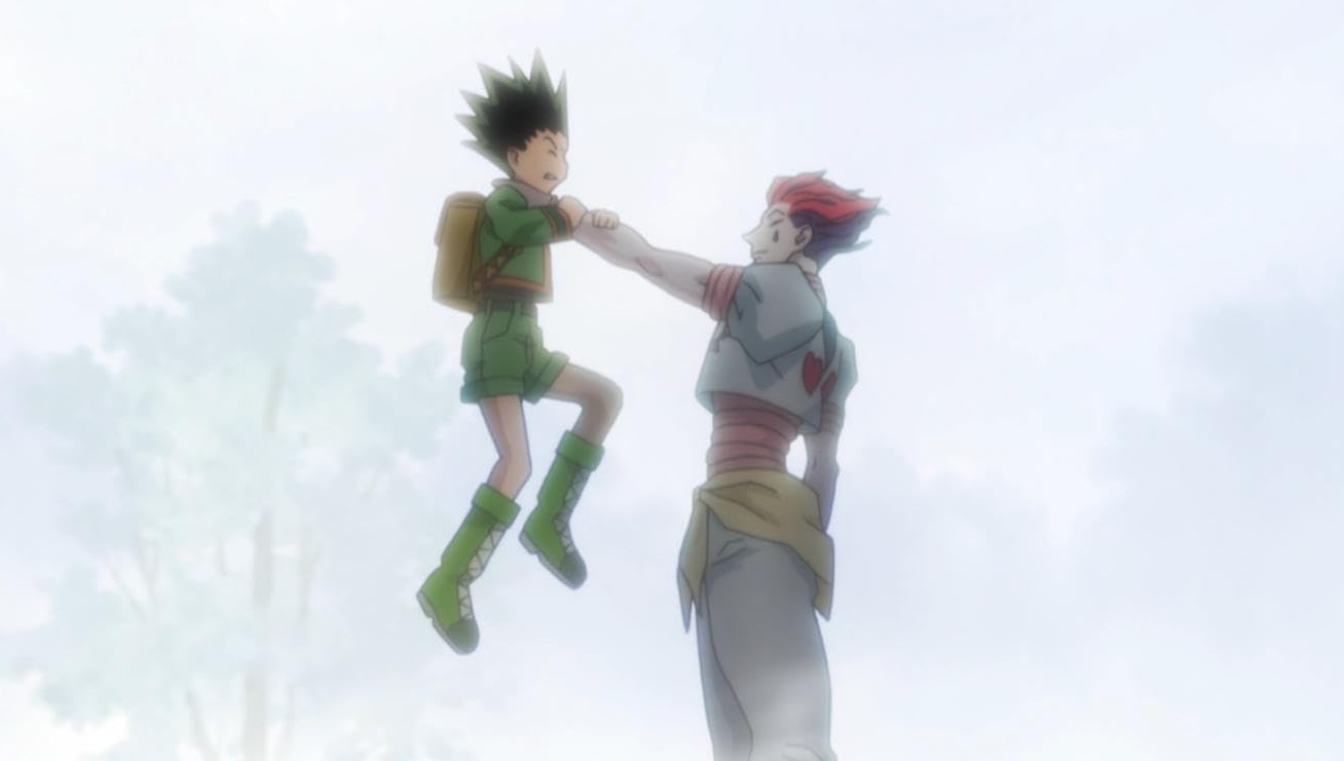 Gon and Hisoka in the Hunter Exam arc