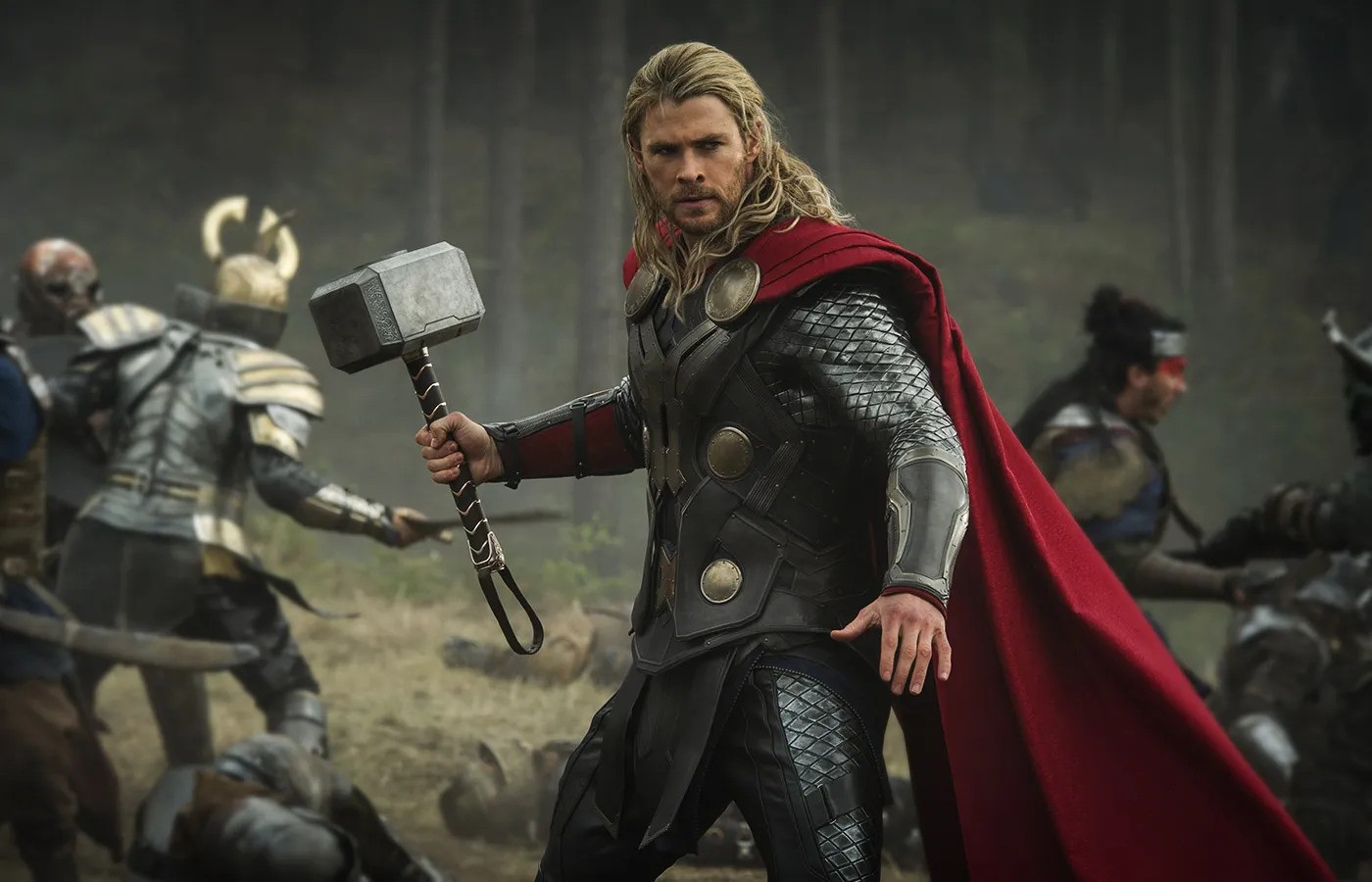 Chris Hemsworth as Thor with Mjolnir
