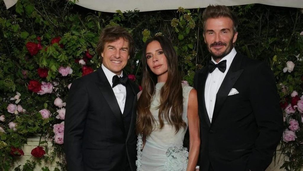 Tom Cruise with Victoria and David Beckham (Image: Instagram | @davidbeckham)