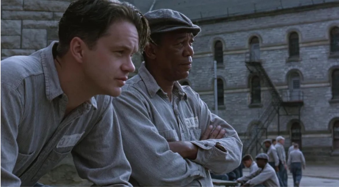 Tim Robbins and Morgan Freeman in The Shawshank Redemption