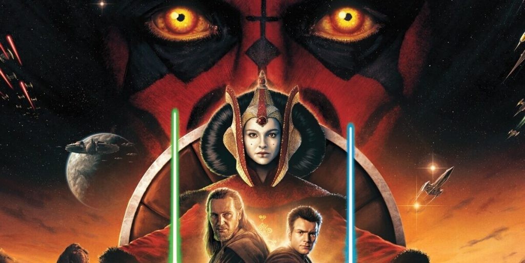 A promotional image for Star Wars: The Phantom Menace.