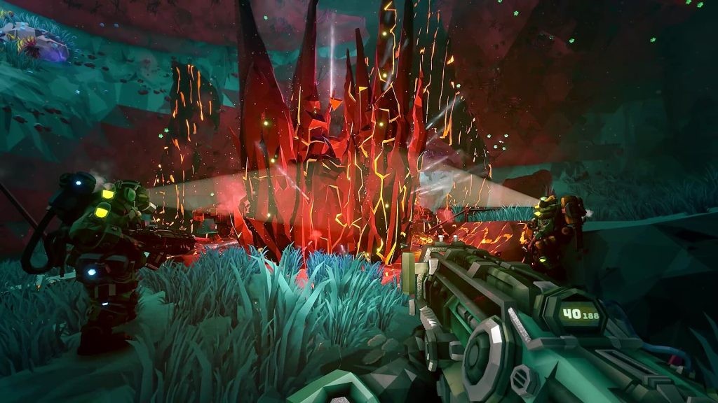 Deep Rock Galactic turns you into a miner and a shooter.