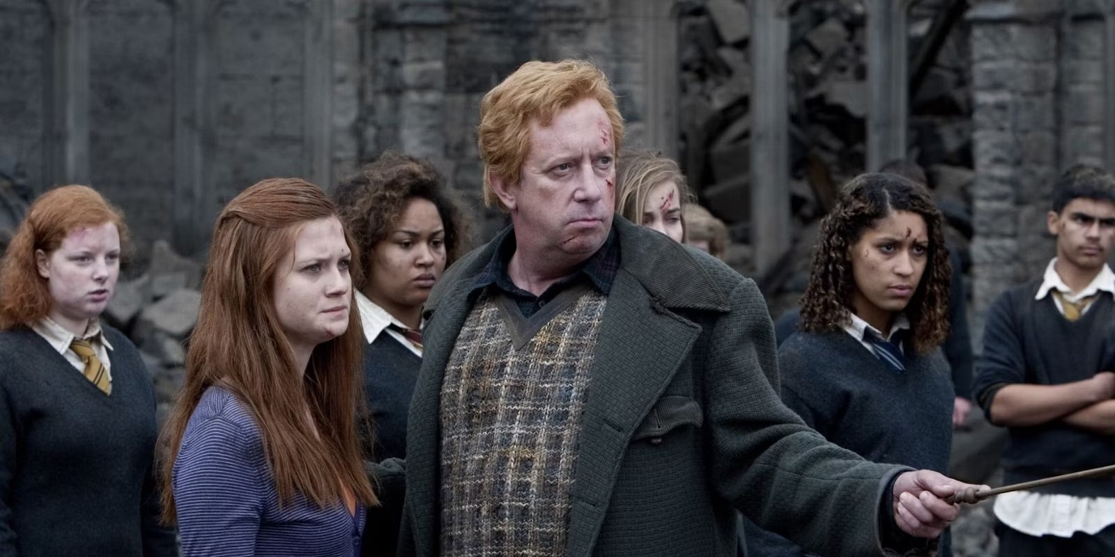 Mark Williams as Arthur Weasley in a still from the Harry Potter franchise