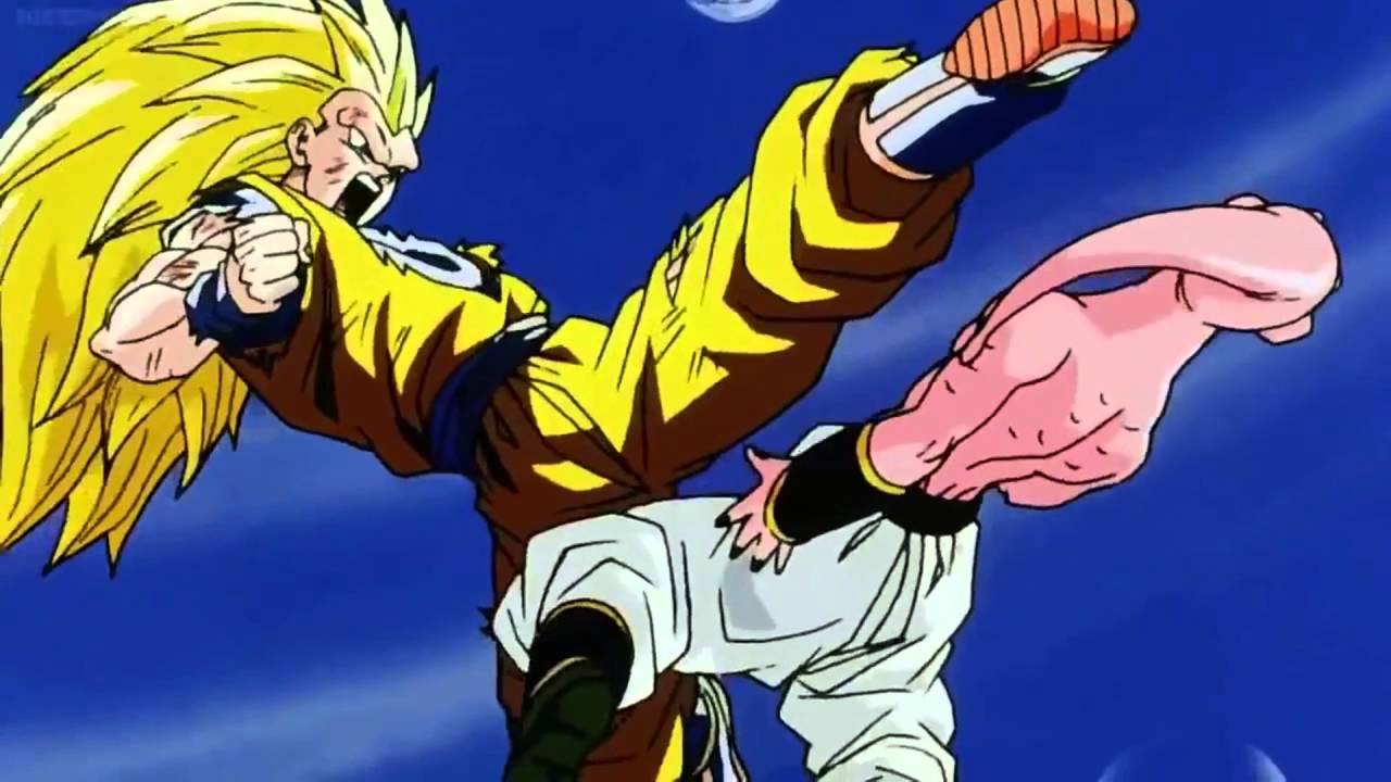 Goku battles Majin Buu in Dragon Ball Z
