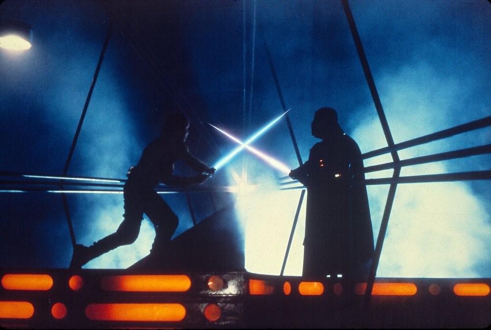 Luke faces off against Darth Vader in Empire Strikes Back