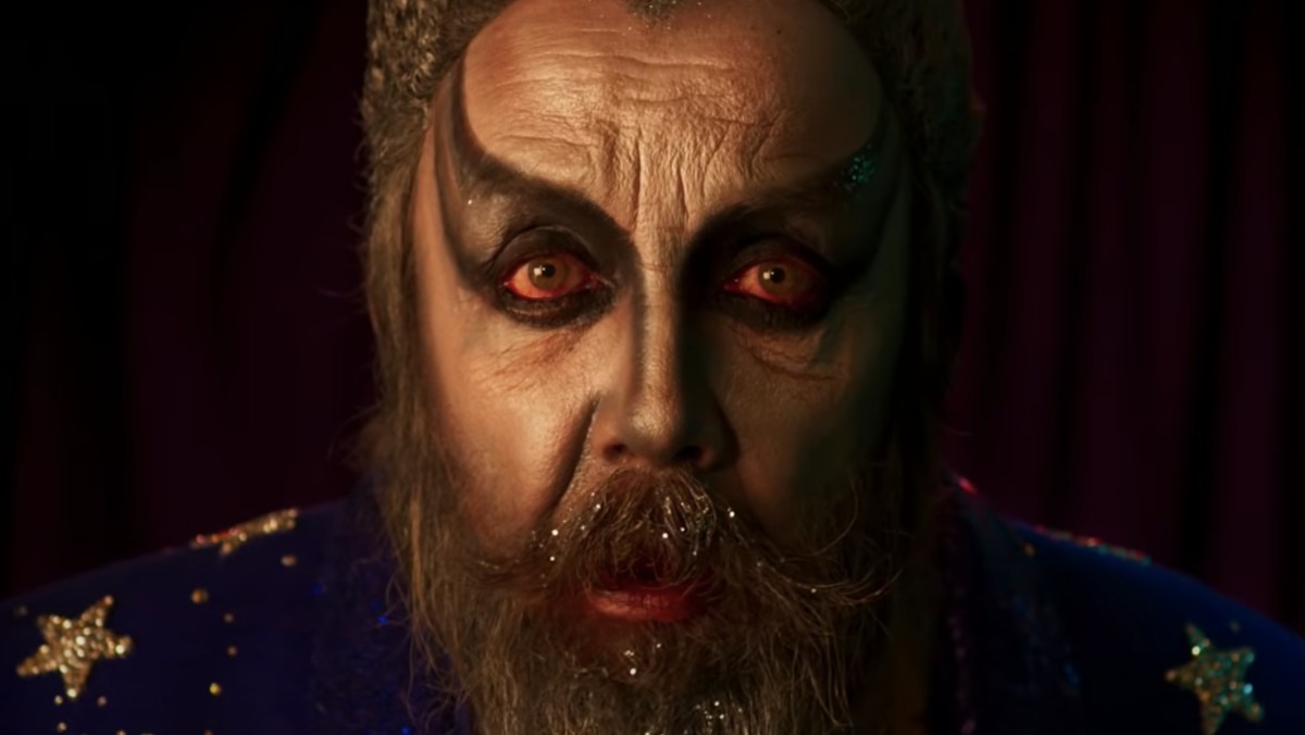 Comic book legend Alan Moore as Frank Metterton in the film The Show
