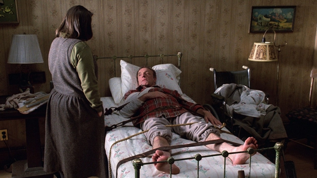 a still from Misery 1990, a film based on Stephen King's book