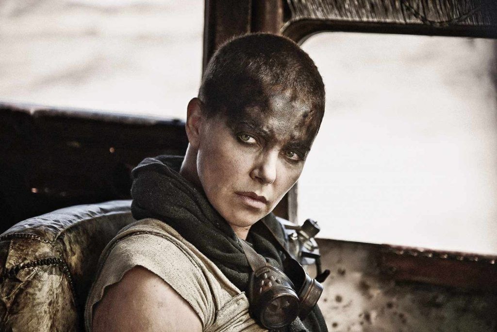 Theron as Imperator Furiosa in a scene in Mad Max: Fury Road