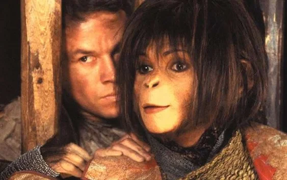 Mark Wahlberg and Helena Bonham Carter in a still from Tim Burton's Planet of the Apes