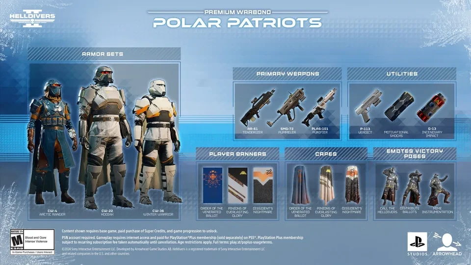 Everything that is coming to the game in Helldivers 2's Polar Patriots Warbond