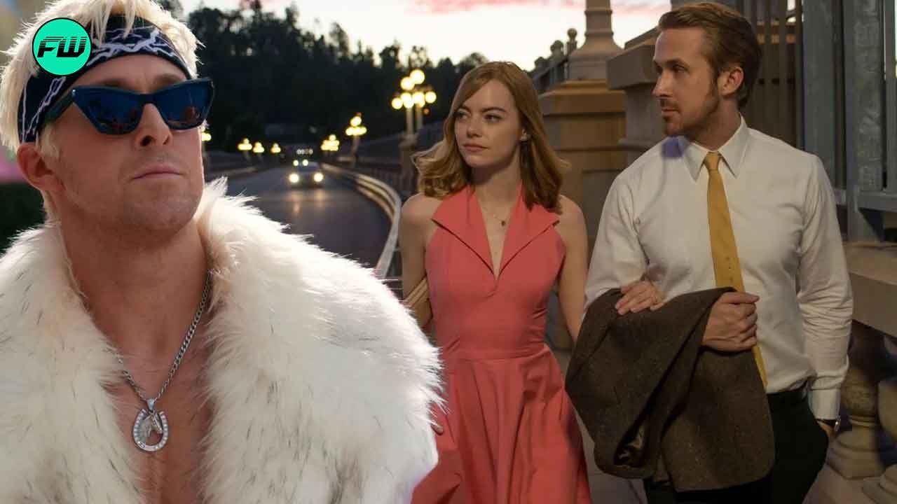 Ryan Gosling in barbie, Ryan Gosling and Emma Stone in La La Land