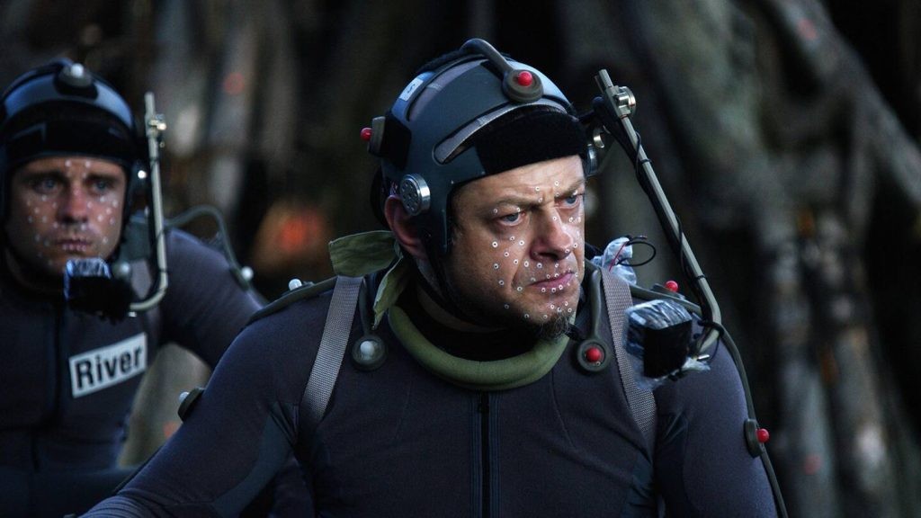 Andy Serkis during his performance capture for Caesar