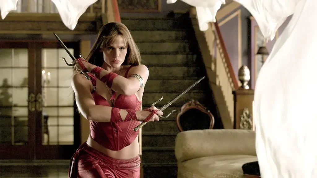 Jennifer Garner as Elektra in Daredevil (2003).