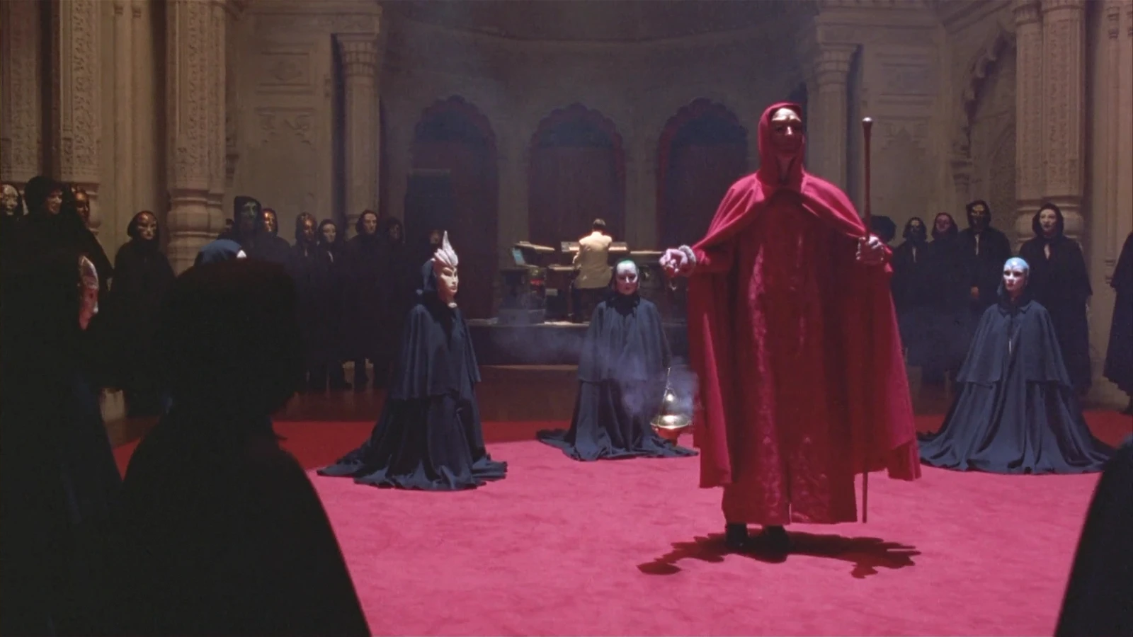 The famous secret society orgy sequence in Stanley Kubrick's Eyes Wide Shut