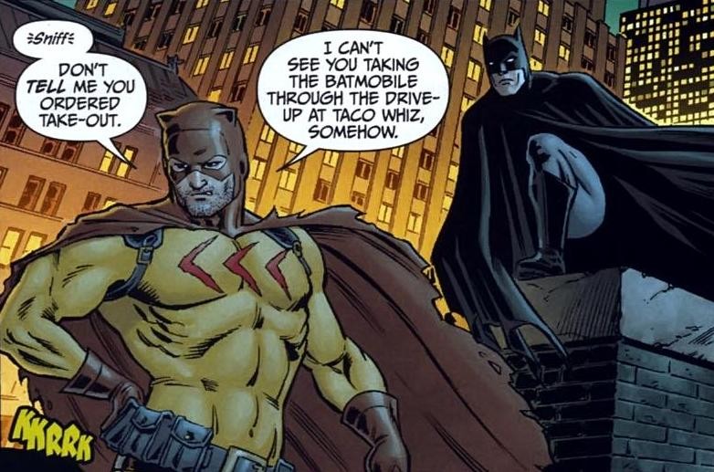 Catman and Batman conversing