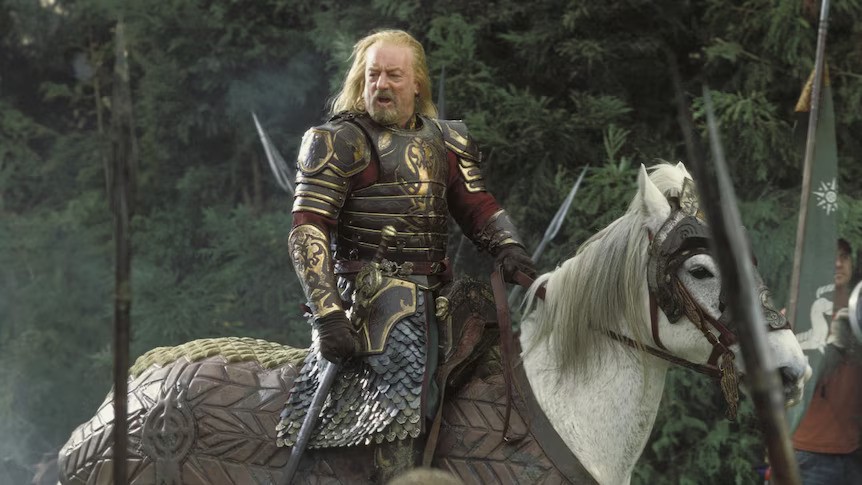 Bernard Hill as Théoden, King of Rohan in Lord of the Rings trilogy [Credit New Line Cinema]