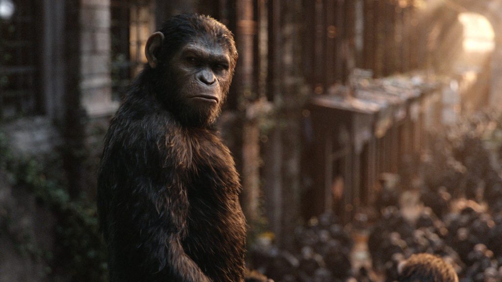 Caesar overlooking the community in Dawn of the Planet of the Apes (2011)