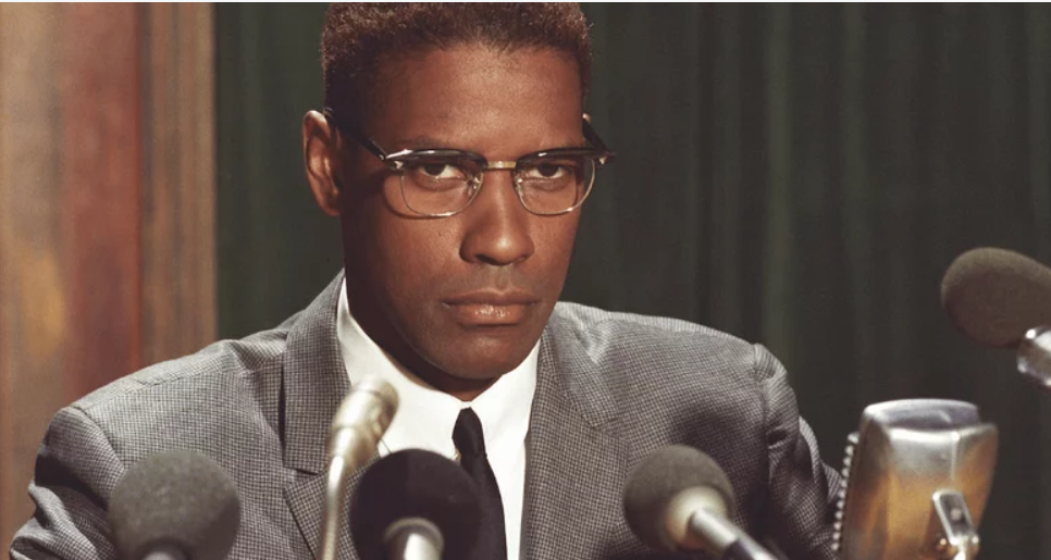 Denzel Washington as Malcolm X (Image via Warner Bros.)