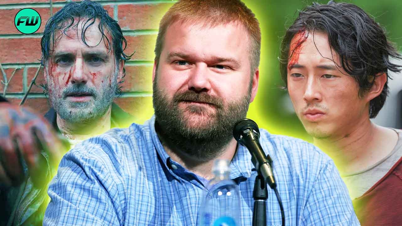 robert kirkman, andrew lincoln and steven yeun in the walking dead