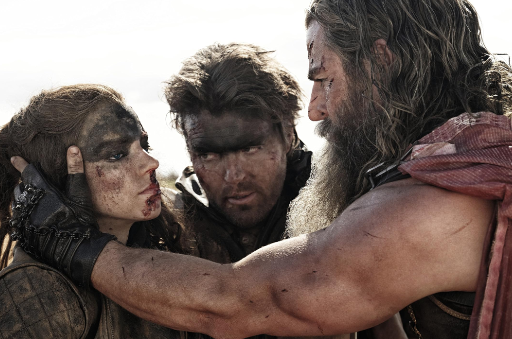 Tom Burke, Chris Hemsworth, and Anya Taylor-Joy in Furiosa: A Mad Max Saga (2024)