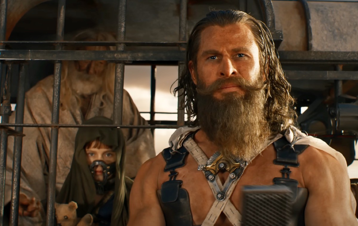 Chris Hemsworth in a still from the first trailer of Furiosa: A Mad Max saga