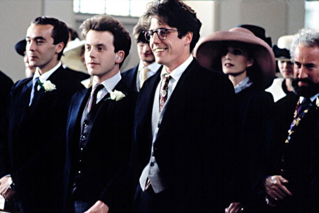A still from Four Weddings and a Funeral. 