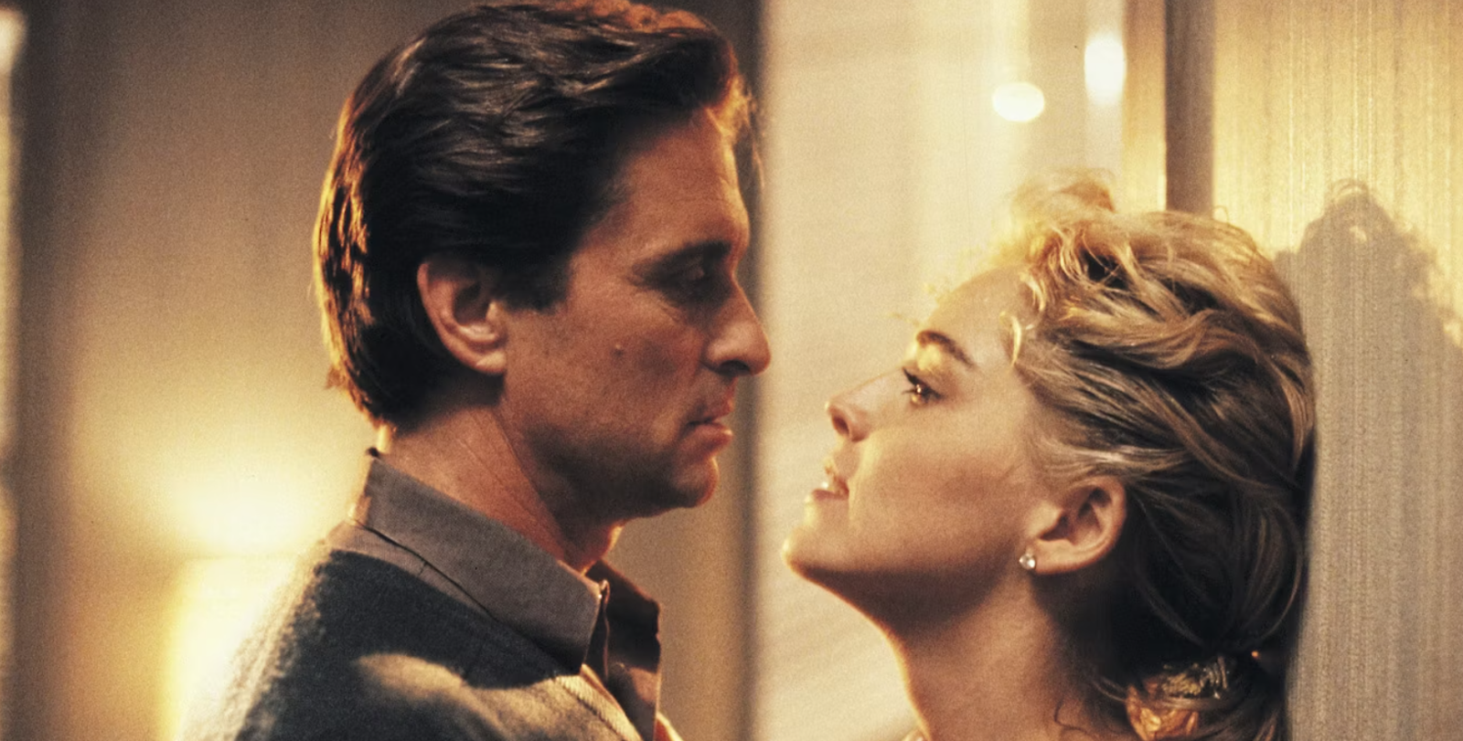 Michael Douglas and Sharon Stone in Basic Instinct