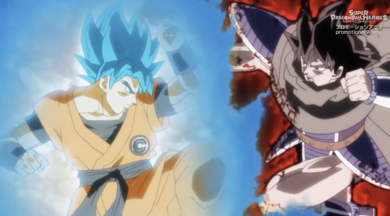 Kakarot vs Turles in Super Dragon Ball Heroes