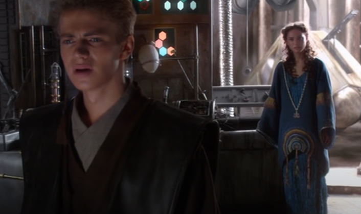 Hayden Christensen as Anakin Skywalker and Natalie Portman as Padmé Amidala