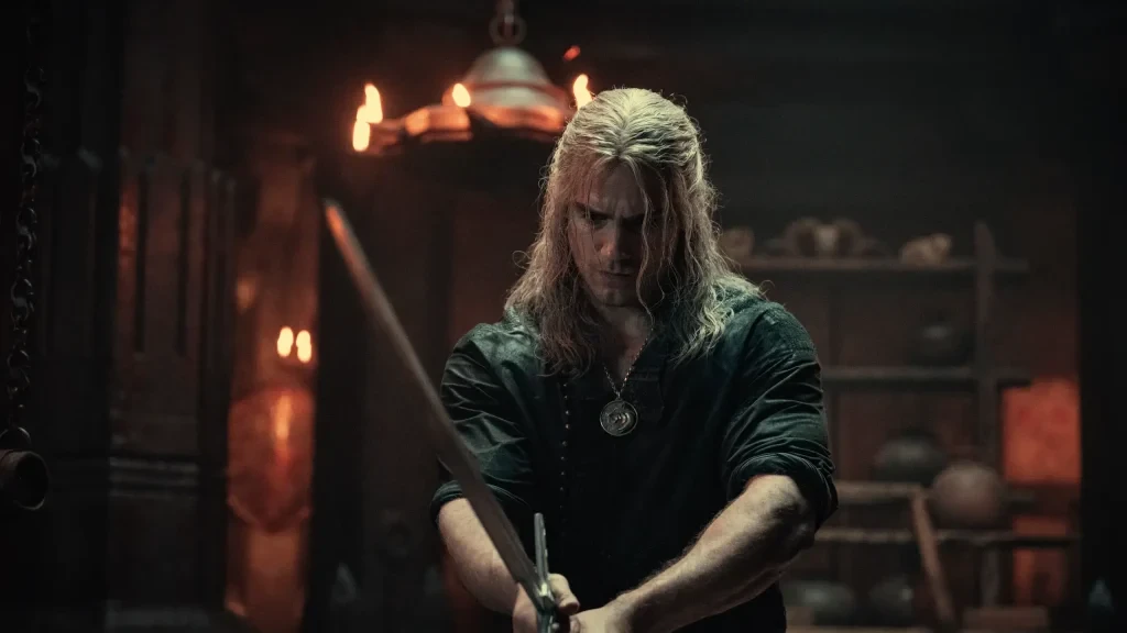 Henry Cavill as the Geralt of Rivia.