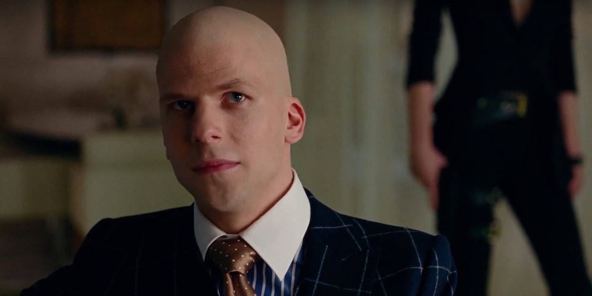 Jesse Eisenberg as Lex Luthor assembles the Injustice League in a post-credits scene from Justice League