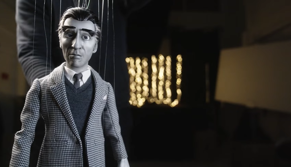 the string puppet in A still from The Life and Deaths of Christopher Lee